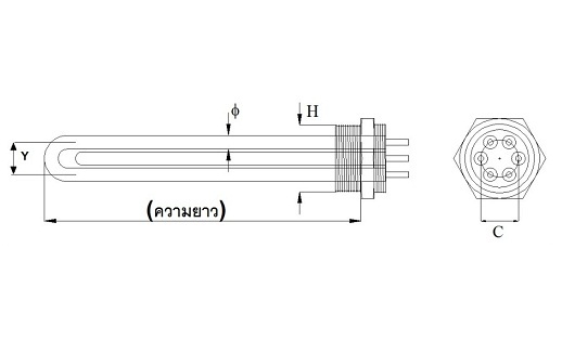 ฮีตเตอร์ต้มน้ำ 12 kW 220/380V