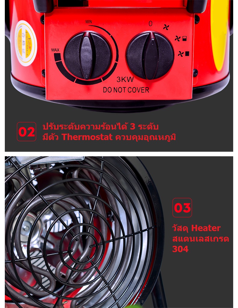 พัดลมฮีตเตอร์ 3000 watt พัดลมฮีตเตอร์ 3000 watt